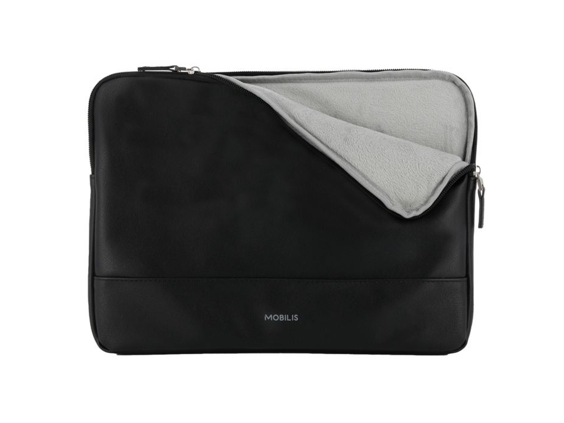 Capa universal para laptop Aquaforge para laptops de até 14 polegadas, capa de couro sintético resistente à água, interior aconchegante, preta
