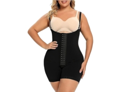 Shapewear Bodysuits Mlmtey Feminino Sem Arame Tecido Poliéster Gola Finha Nível Médio de Controle