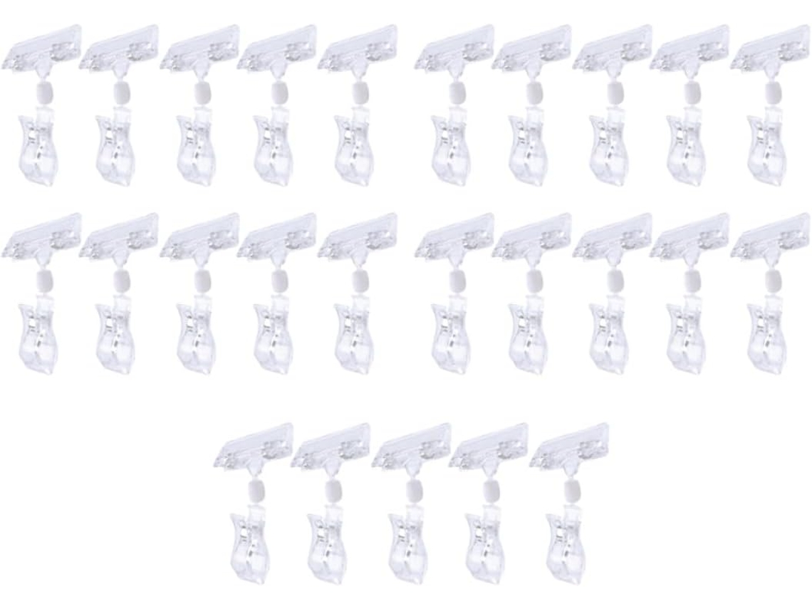 Conjunto De 25 Clipes Transparentes Para Prateleiras Vidro, Ideais Para Supermercados E Lojas, Com Design De Cabeça
