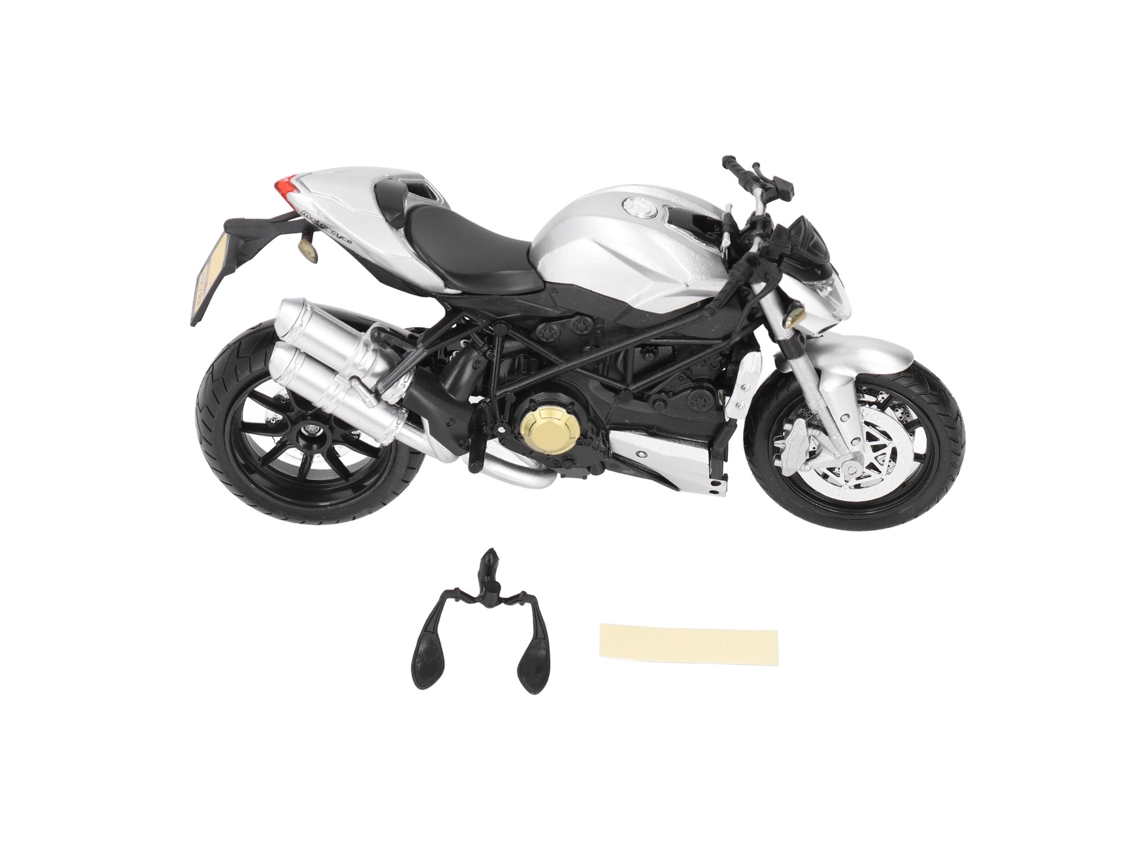 Mali modelo de Motocicleta de Liga na Escala 1:12 Brinquedo Realista para Crianças e Coleção Prata
