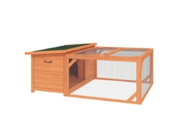 Toca Para Pequenos Animais Verde E Natural 125,5x100x49 Cm, Recinto Externo Com Bandeja Removível