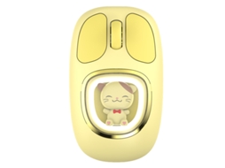 Rato Yizhood Novo 2.4g Bluetooth Tri Mode Cartoon Pet Doll Conveniência Moda Cool Office Mute Sem Fio Para Presentes Para Meninas Amarelo