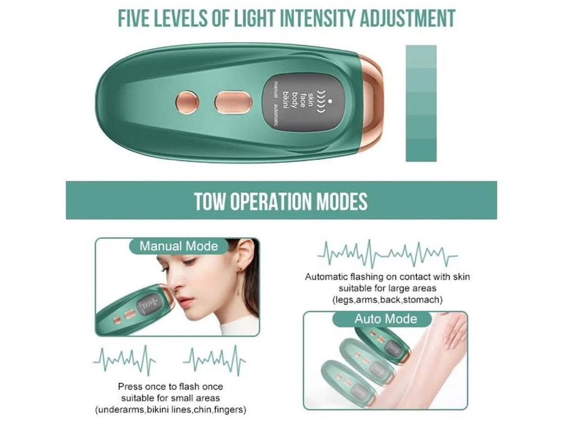 Dispositivo De Remoção De Pelos A Laser Para Homens E Mulheres Ipl Flash Depilação Flash Uso Em Todo O Corpo Adequado Para Todo O Corpo Verde Yizhood