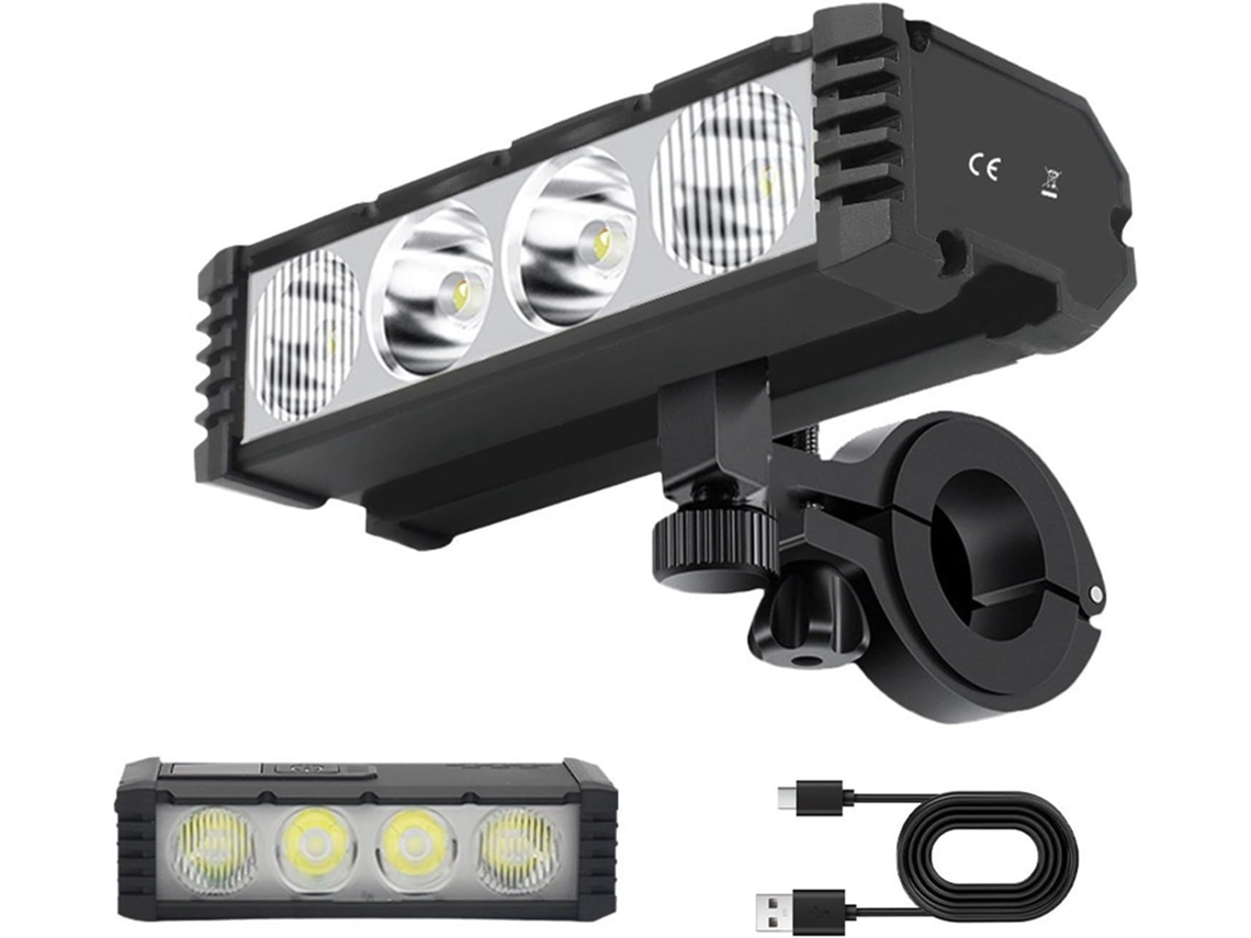 Farol Dianteiro Potente Para Bicicleta, À Prova D'água, Com Led