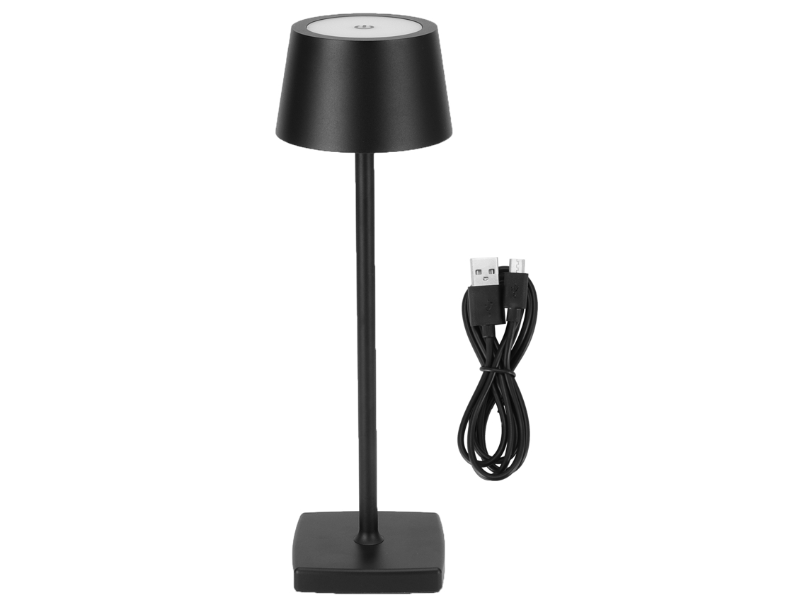 Rebe-lâmpada De Escritório Led Com Carregamento Usb Luz Branca Quente Para Bar Sala De Estar Leitura Preto
