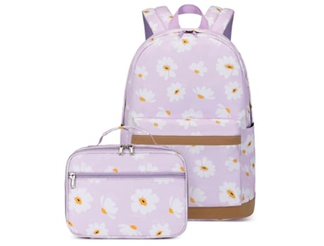 Mochila BLEWADY daisy print saco escolar de estudante leve de 14 polegadas fêmea  roxo