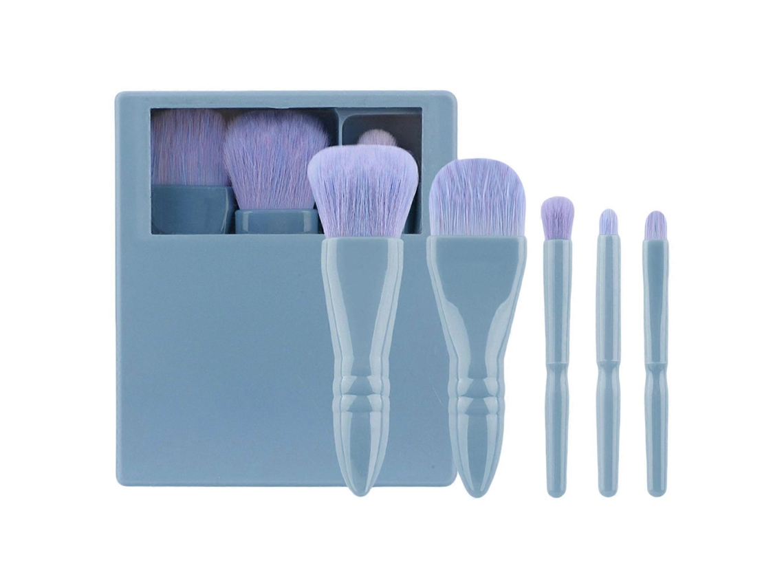 Conjunto De 5 Pincéis Profissionais Para Maquiagem Facial Completa, Com Estojo De Armazenamento E Pincel Para Pó. Everley891