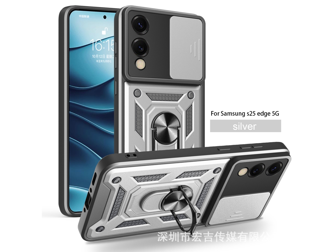 Capa Para Celular Samsungsung Com Janela Deslizante, Proteção Magnética Contra Quedaprata - Samsung M15 5g
