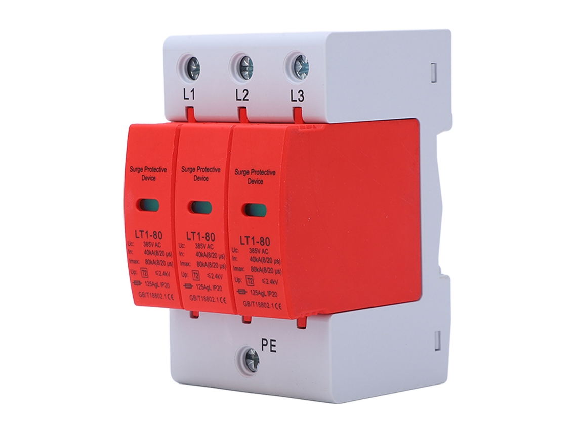 Dispositivo de Proteção Contra Surtos 3p Lt1 80 Ac385v 80ka Alta Precisão Seguro Material Pc