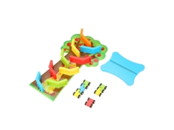 Primerox brinquedo Infantil Trilho de Carro de Deslize em Madeira com 3 Carros Educativo para Crianças