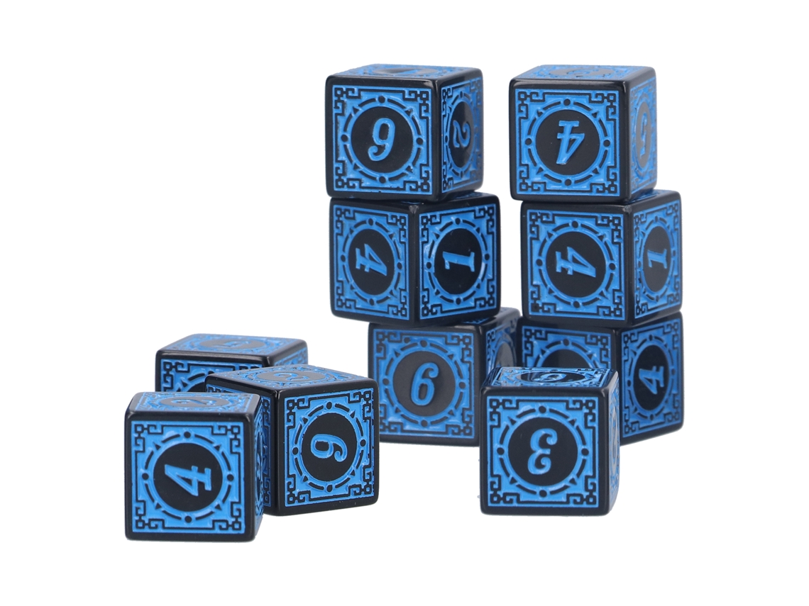 Mali 10pcs Dados de 6 Faces Quadrangulares D6 de Acrílico para Jogos de Mesa Azul