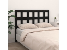 Vidaxl Cabeceira De Cama 125,5x4x100 Cm Pinho Maciço Preto