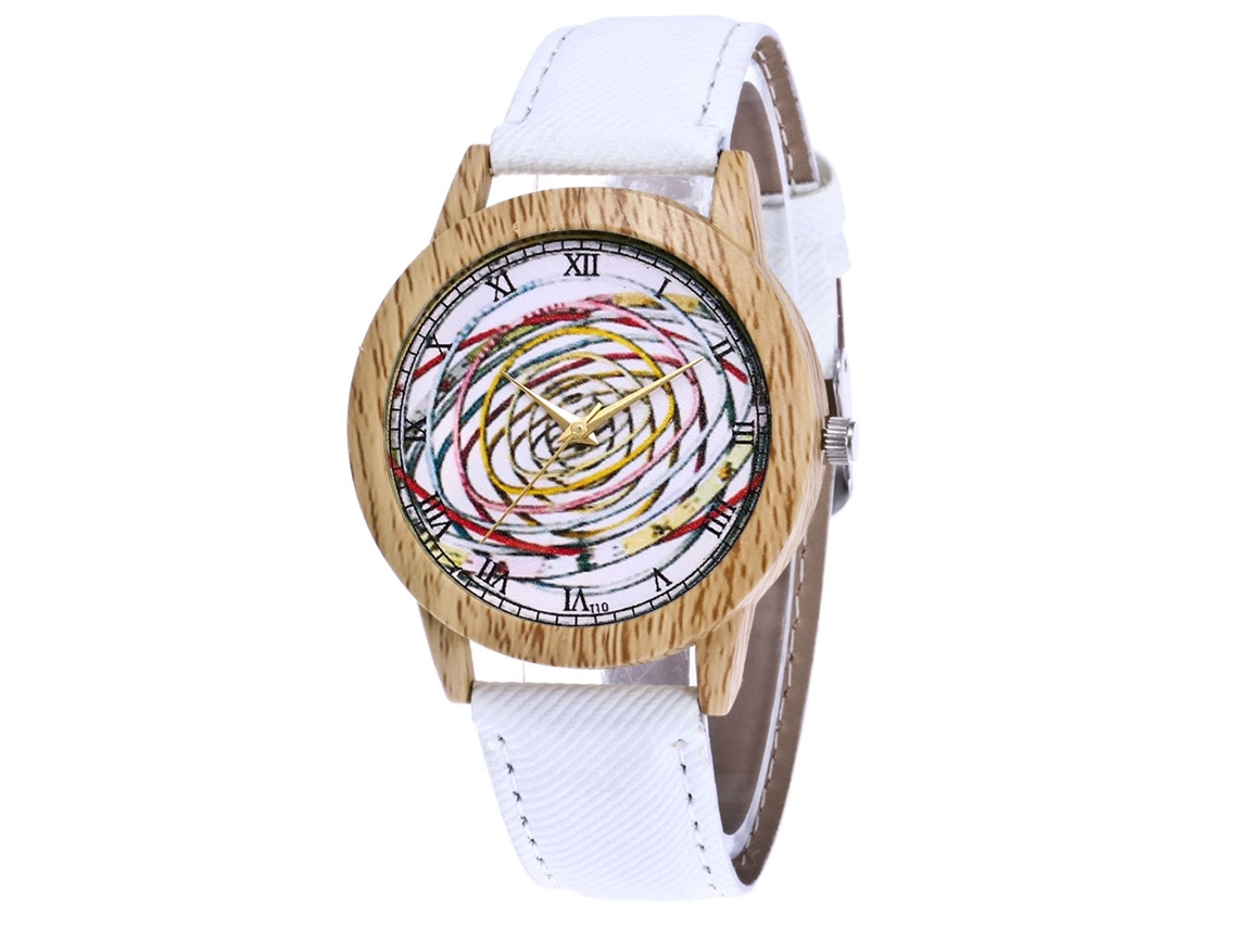 Relógio de casal Zhoulianfa Quartz com pulseira de lona (branco)