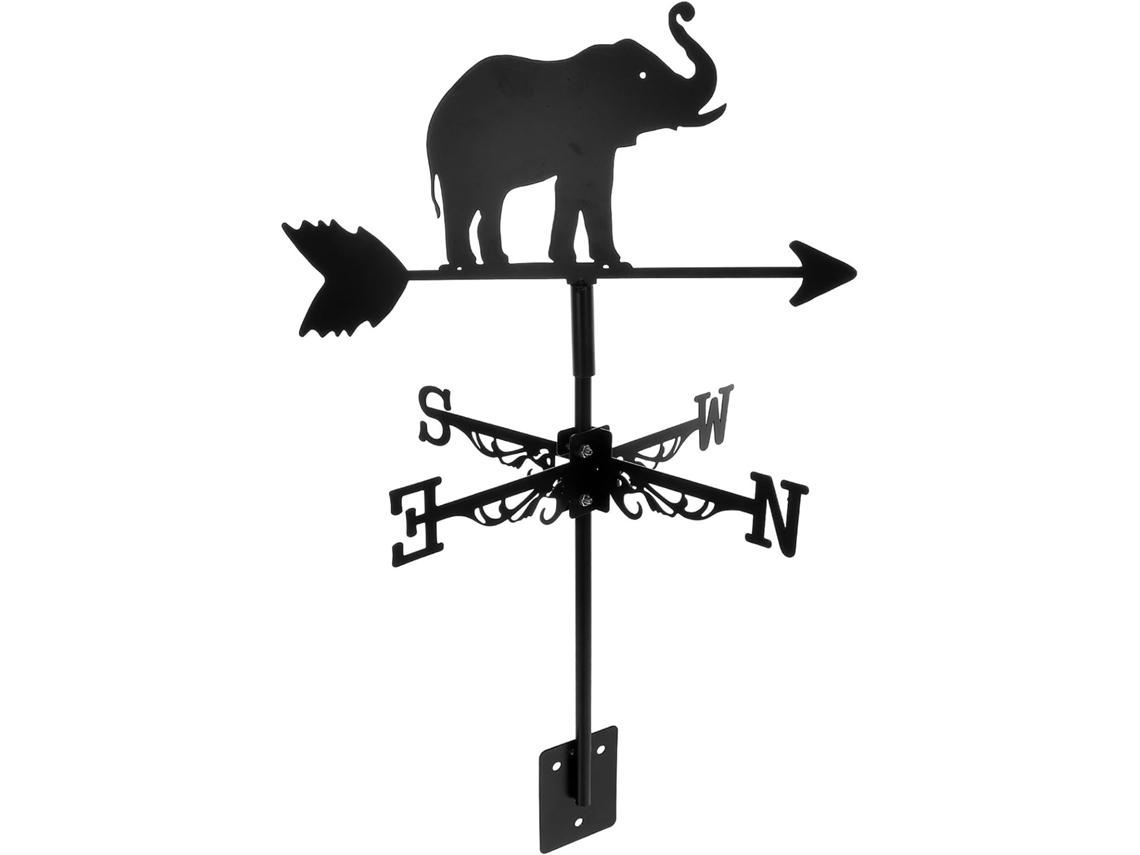 Inoomp Cata vento Retrô em Forma de Elefante de Ferro para Jardim e Telhado Indicador Prático de Direção do Vento com CHABERLU