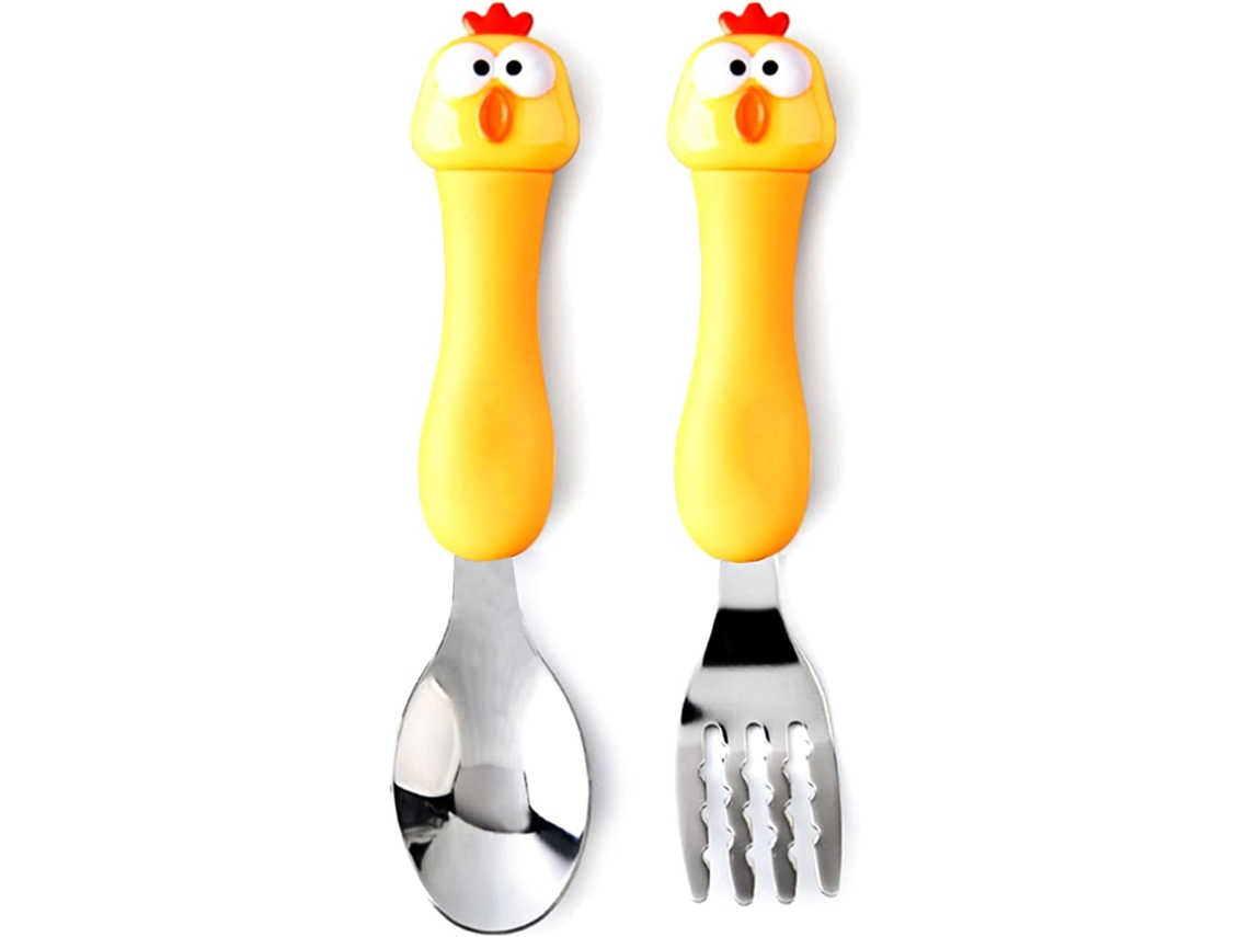 Conjunto de Talheres em Aço Inoxidável para Crianças com Caixa Frango NEVEANCE