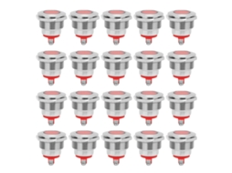 20pcs Luz Indicadora Led De Alerta Metal Bem-22c Ip68 À Prova D'água 22mm Vermelha 24v Para Automóveis