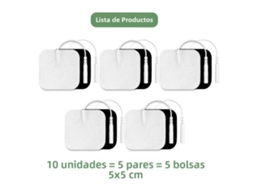 Adesivos de Eletrodos de Gel para Emagrecimento e Estimulação Muscular por Pulso Ems MDUG (128 X 10 Unidades, 5x5cm)
