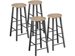 Conjunto de banco de bar Tectake Keynes, Madeira Industrial Clara, Carvalho Sonoma