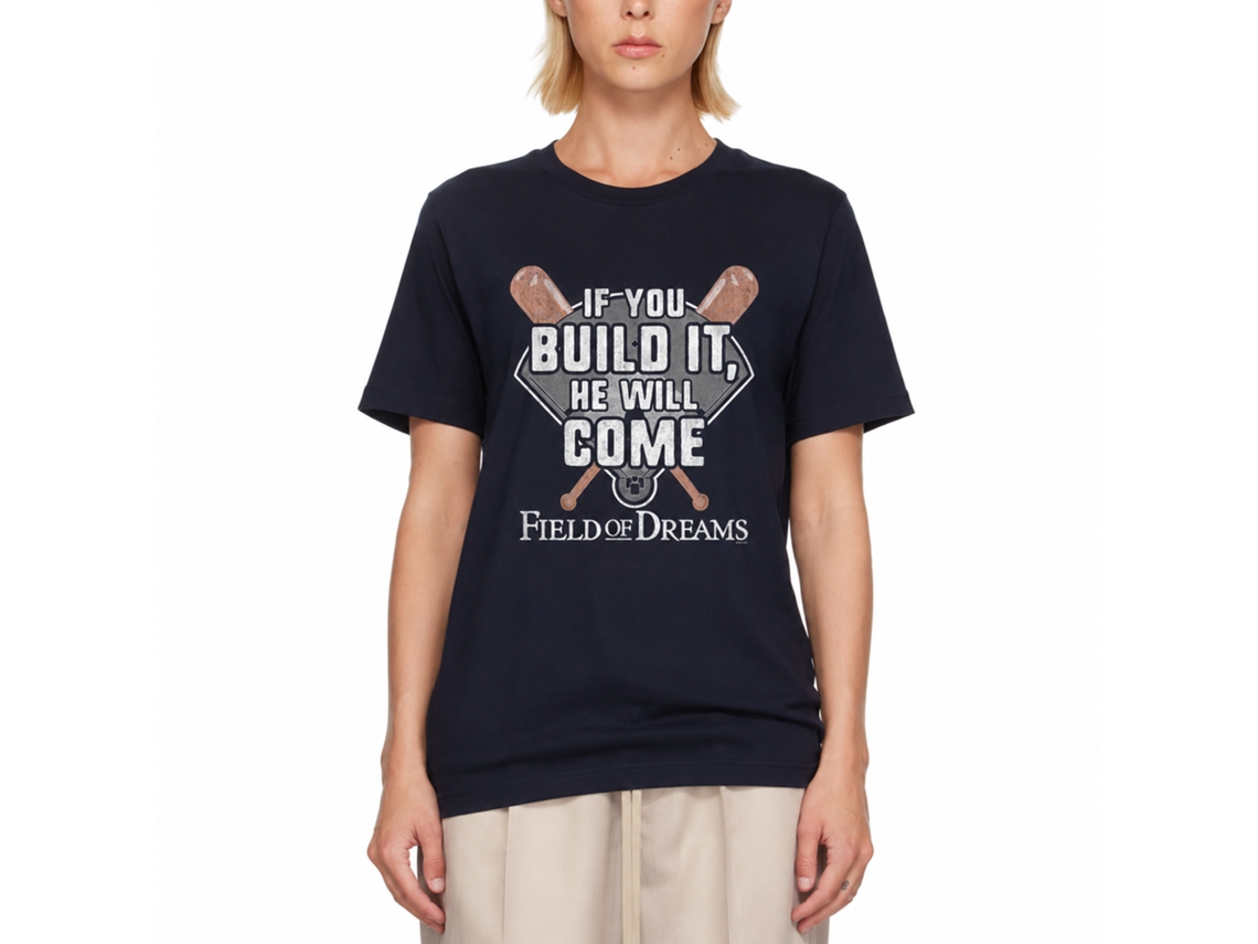 Rockinstone Field Of Dreams If You Build It Navy Adult T-shirt Size:m