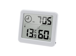 Termômetro Higrômetro Digital Interno Com Relógio Tela Lcd Grande Precisão Temperaturas E Umidade