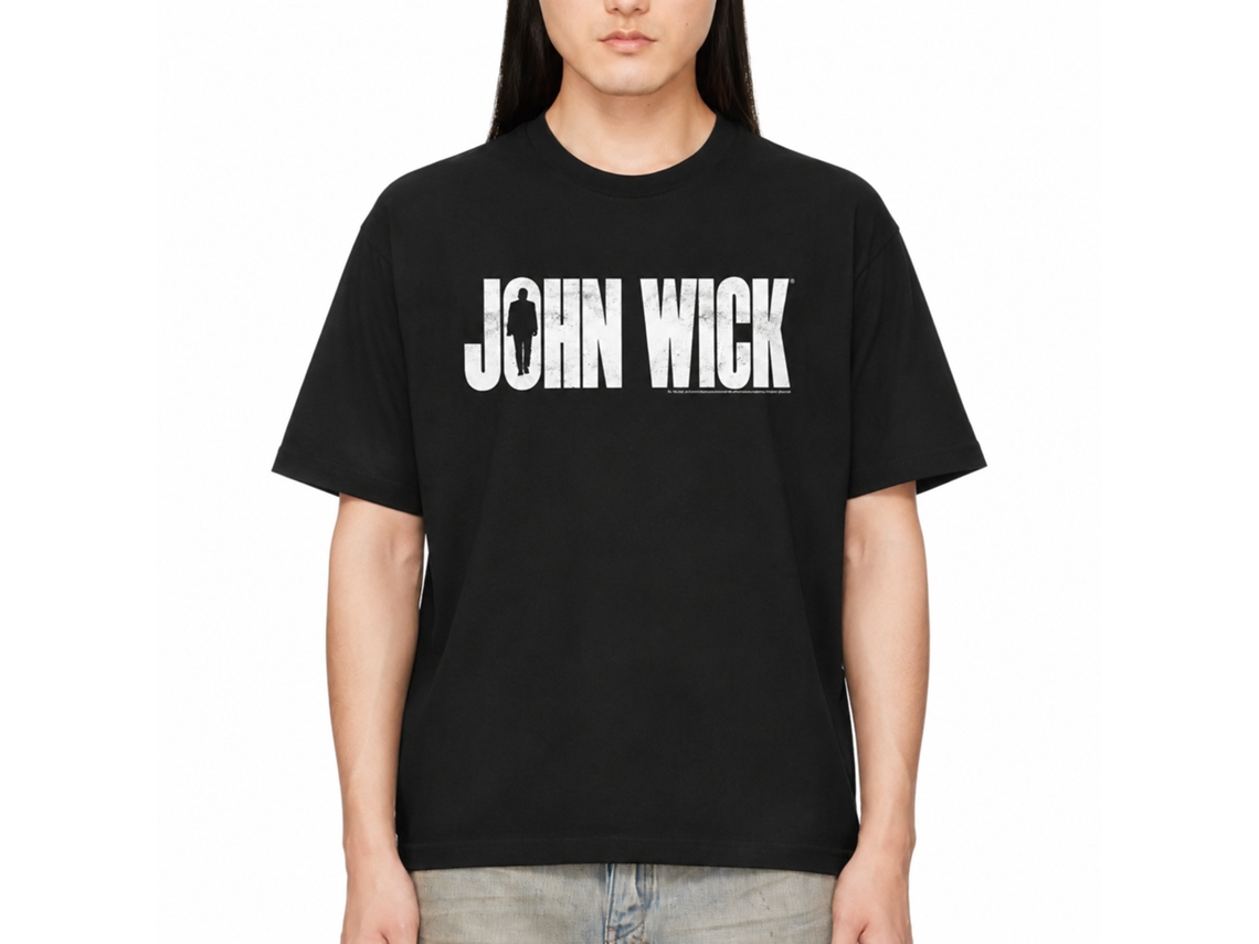 Rockinstone John Wick Silhouette Black Adult T-shirt Size:xxl