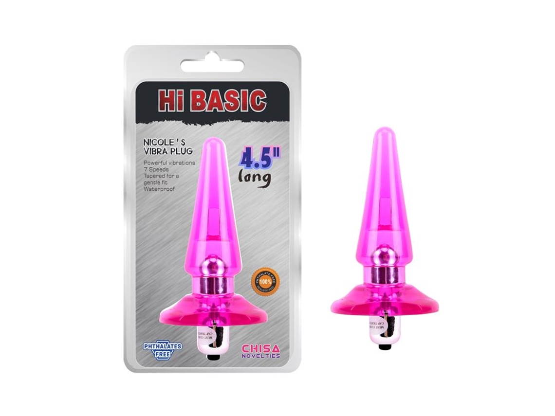 Plug Anal Com Vibração Nicoles 2,5 X 3,2 Cm Rosa CHISA