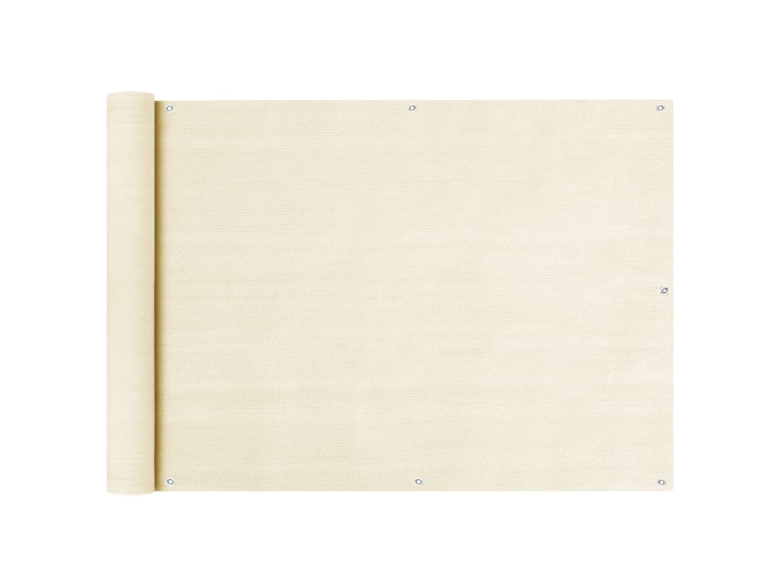 Lovely Home Tela Toldo de Varanda 75X600 Cm Pead Cor Creme
