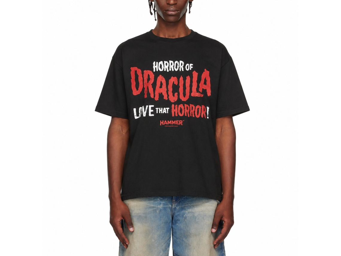 Rockinstone Horror Movies Horror Of Dracula Black Adult T-shirt Size:xxl