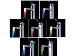 Torneira Led com Luz Colorida Mudança Automática para Banheiro e Cozinha Sem Fio