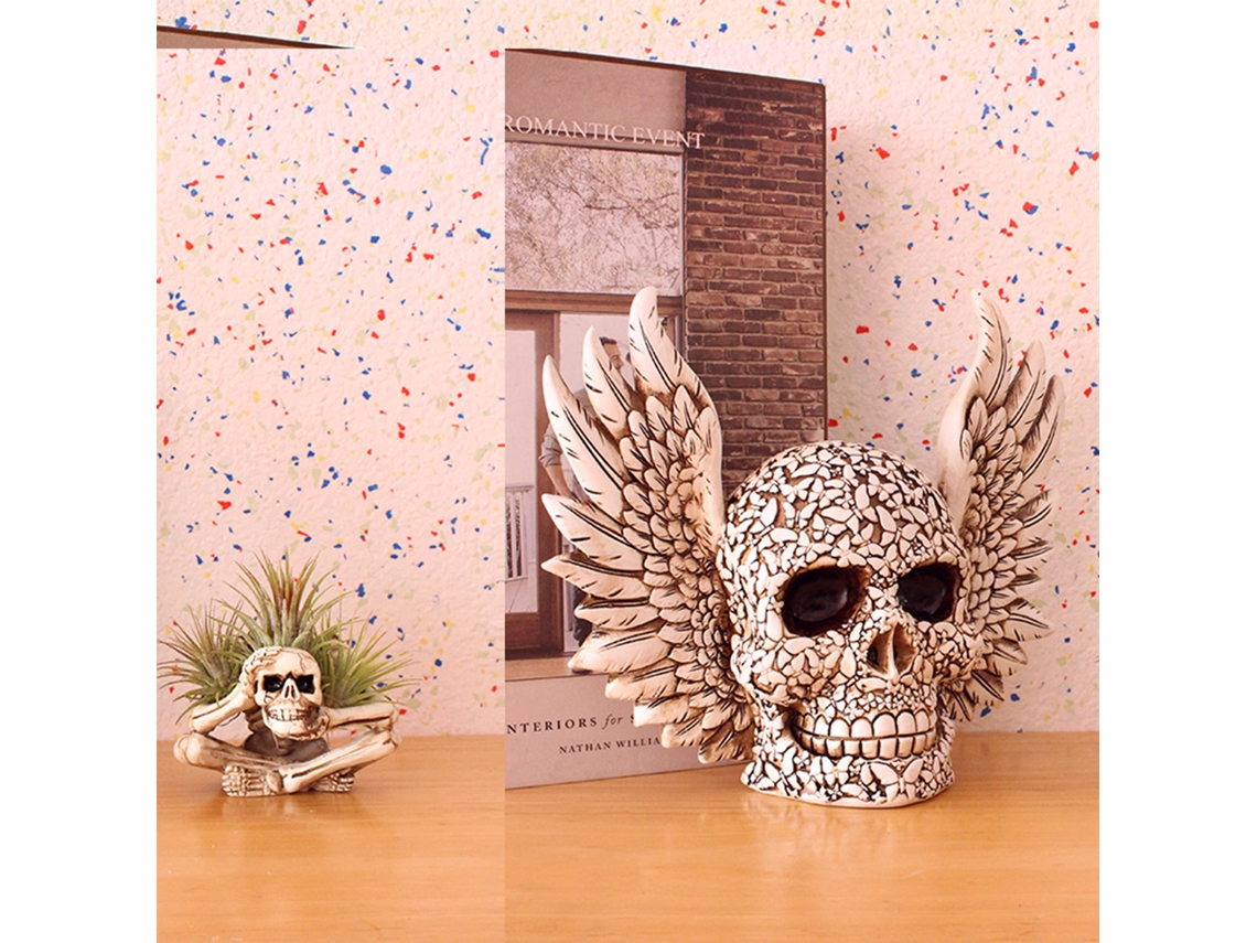 Winged Skull Ornament Creative Resin Desktop Decoration Eoocoo