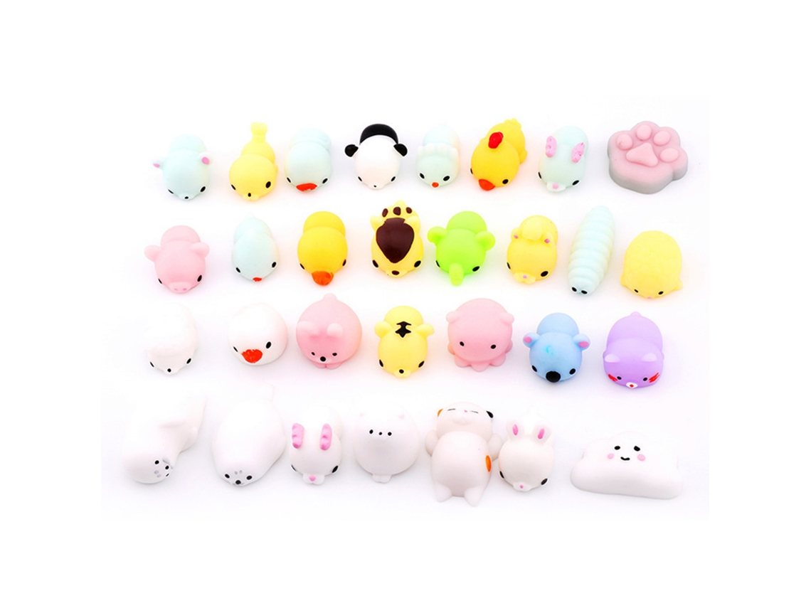 Primerox 50pcs Brinquedos de Alívio de Estresse Mini Animais Macios Sensoriais Anti ansiedade Coloridos