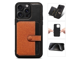 Capa De Celular Híbrida À Prova De Choque Com Compartimentos Para Cartão E Couro Sintético Para Iphone 14 Pro Max