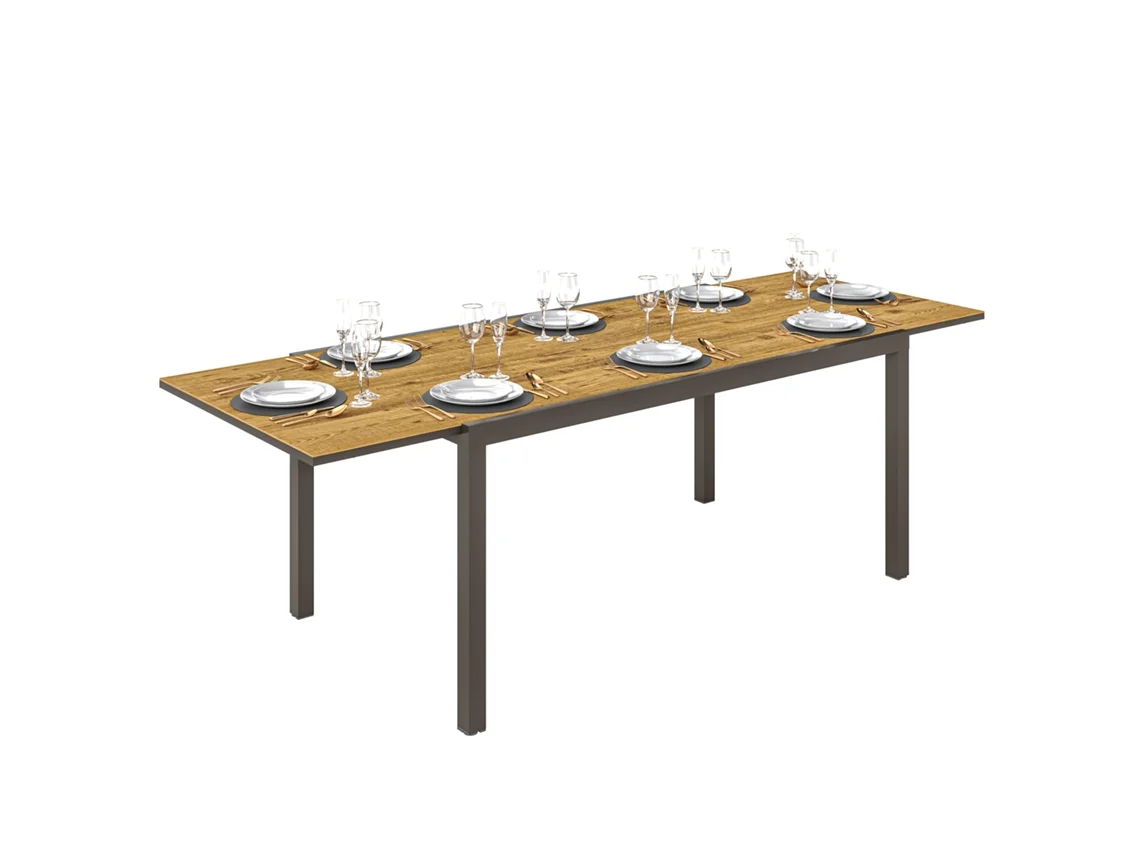 Mesa de Jantar Extensível BTFORUS, 160-240cm, para 6-8 pessoas, retangular, marrom