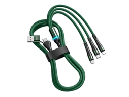 6 em 1 5a Usb + Tipo C para Tipo C / 8 Pinos / Micro Usb Cabo de Carregamento Rápido multifuncional, 1,2m verde XIAOMOYU