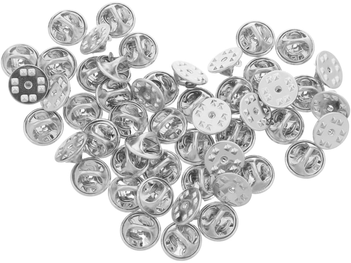 Conjunto De 50 Broches Metal Com Acabamento Prateado