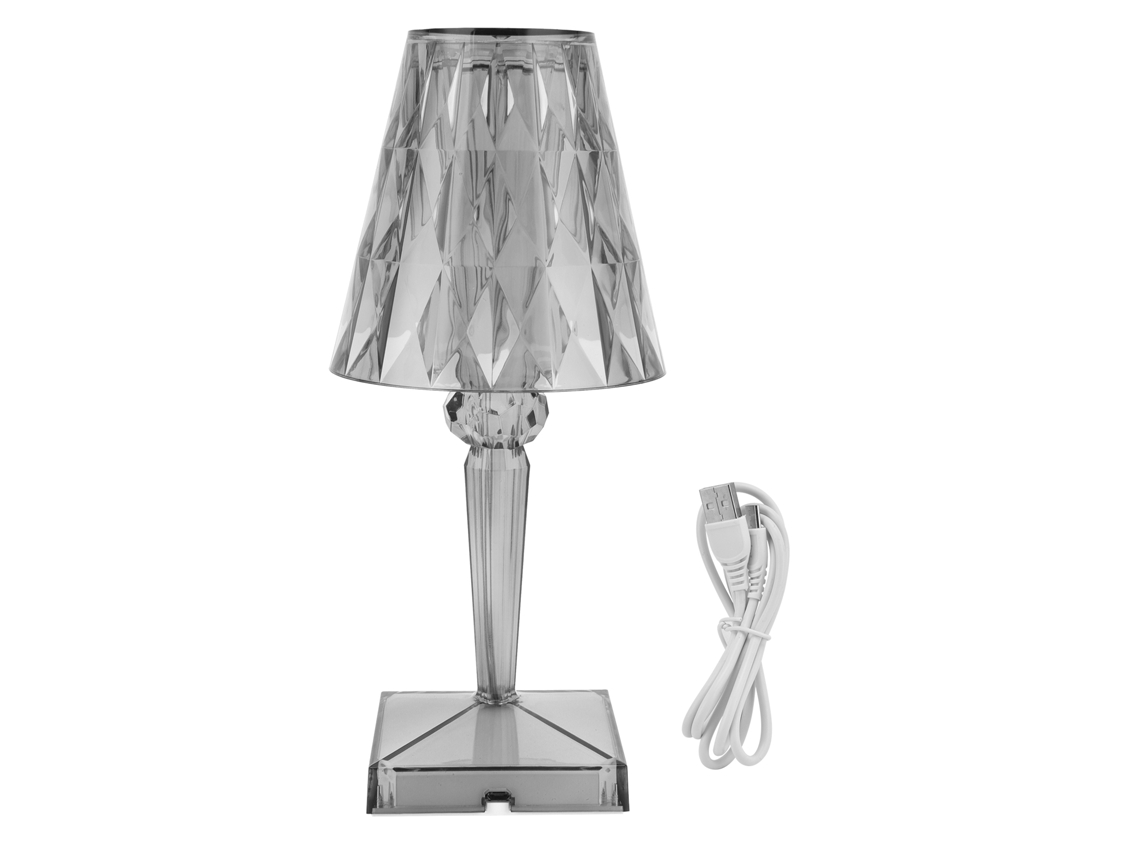 Lâmpada de Mesa de Cristal LED Prisma Ajustável USB | S/MARCA