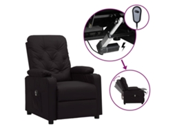 Vidaxl Poltrona Reclinável Elétrica Couro Artificial Preto