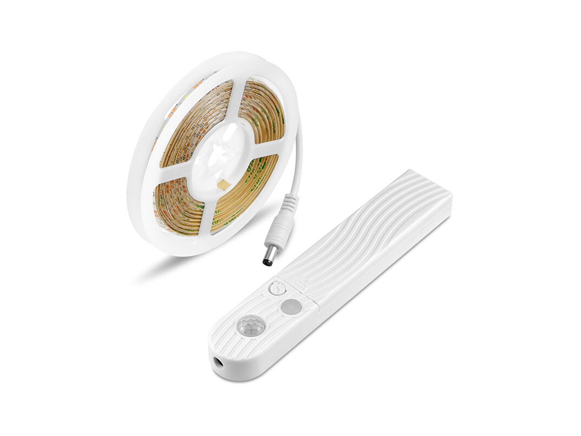 Fita Led Com Sensor De Movimento Com Adesiva, Alimentação Por Bateria, 3m Para Armário, Cozinha, Escada