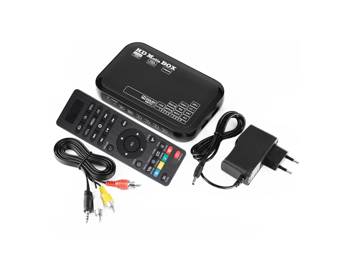 Reprodutor De Mídia Mini Box Full Hd 1080p Compatível Com Mmc Rmvb Mp3 Avi Mkv