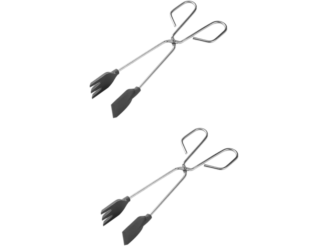 Conjunto De 2 Pinças Cozinha Em Aço Inoxidável Para Pegar Doces, Frutas E Legumes Em Churrascos Reuniões Familiares