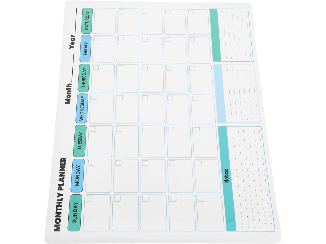 Calendário Mensal de Quadro em para e Branco, Autoadesivo Pvc Escrever Apagar, Fácil Instalar Reutilizável CHABERLU