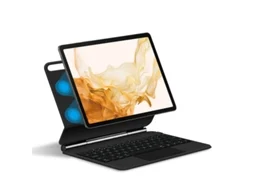 Teclado Mágico Para Samsung, Preto Espanhol, Compatível Com Tablets S9/fe/plus/s8/s7 Fe De 12,4 Polegadas. Yunzii