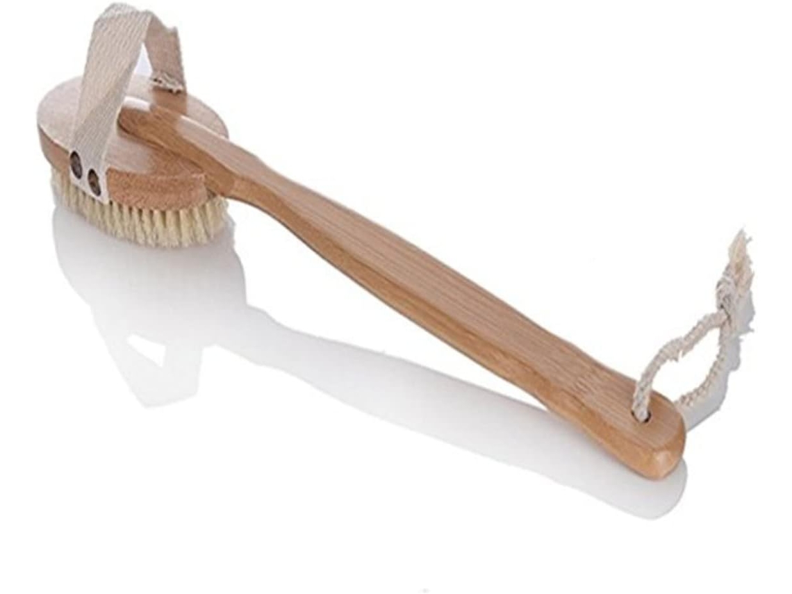 Escova De Banho Healvian Com Cabo Removível, Cerdas Naturais, Escova Esfoliante Para Massagem Corporal, Esfoliação E