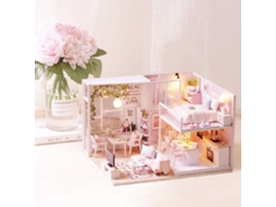 Casa de Bonecas Miniatura com Luzes SFUSHOS