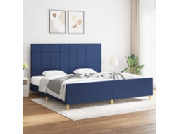 Vidaxl Estrutura De Cama Sem Colchão 200x200 Cm Tecido Azul