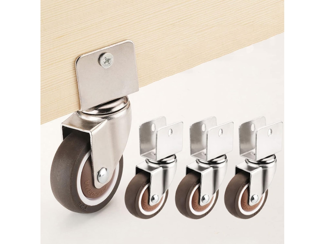 Conjunto De 4 Rodízios Giratórios De 50 Mm Com Supor, (16 Mm, 4 X Universais)