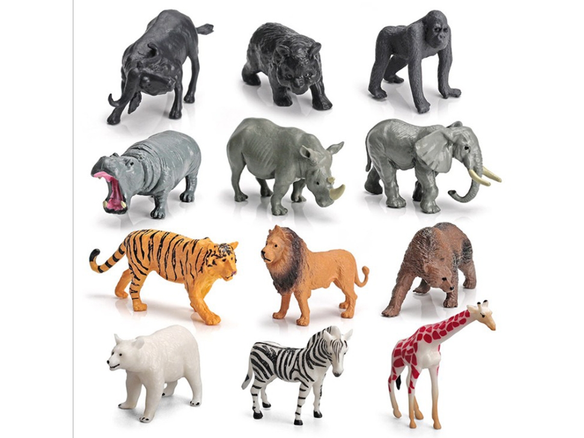 12 Modelos Animais Selvagens Pvc Para Crianças