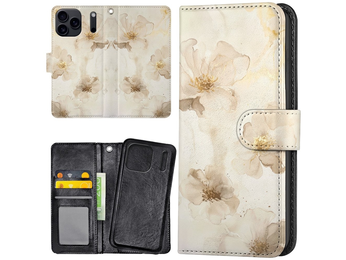 Capa Carteira Para Iphone 17 Pro Com Estampa De Flores