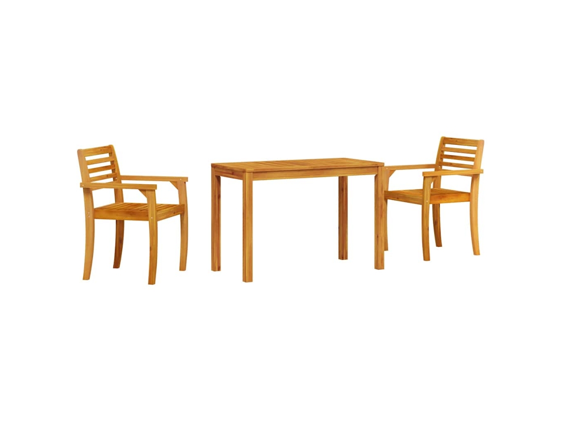 Conjunto 3 Conjunto De Jardim Vidaxl Castanho Madeira De Acácia Maciça (110 X 55 X 75 Cm)
