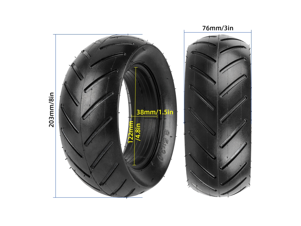 Pneu Mali para scooter elétrico, 8.5x3.0, sólido, borracha, alta aderência